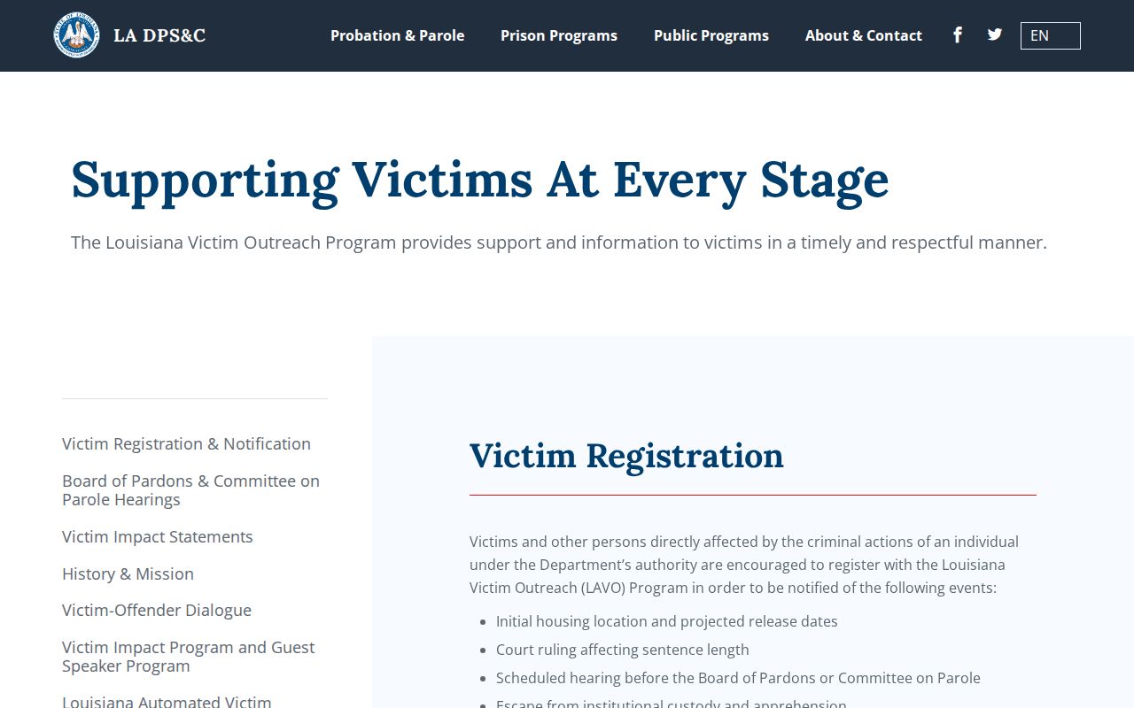 Tensas Parish release notification comparison between LAVNS and Louisiana Victim Outreach